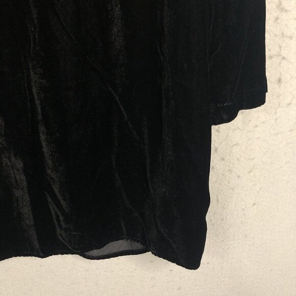 CP Shades Top Womens Medium Black Velvet Whimsigoth Y2K Retro Silk Blend - Picture 8 of 10
